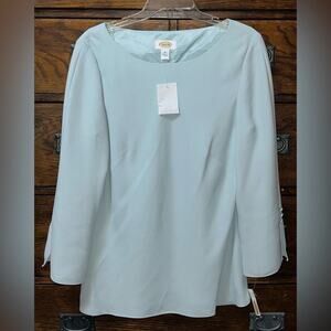 NWT! Talbots Blue Fitted Sailor Collar Blouse